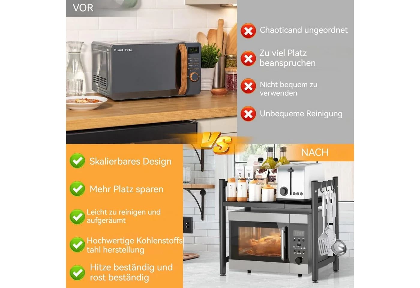 ToteBox Küchenregal verstellbar schwarz Edelstahl