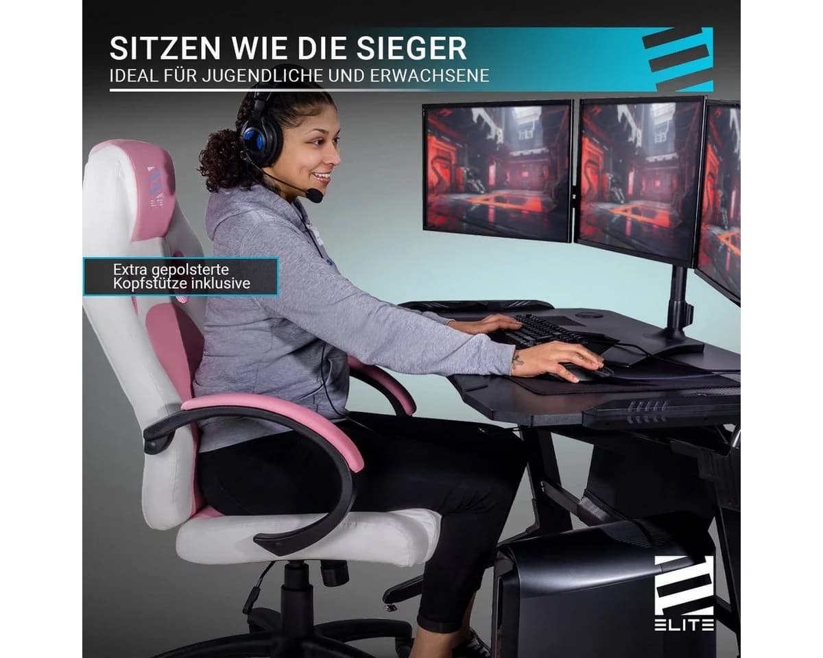 ELITE Gaming Gaming-Stuhl Exodus Schwarz/Grün mit XXL-Sitzfläche - Bild 4