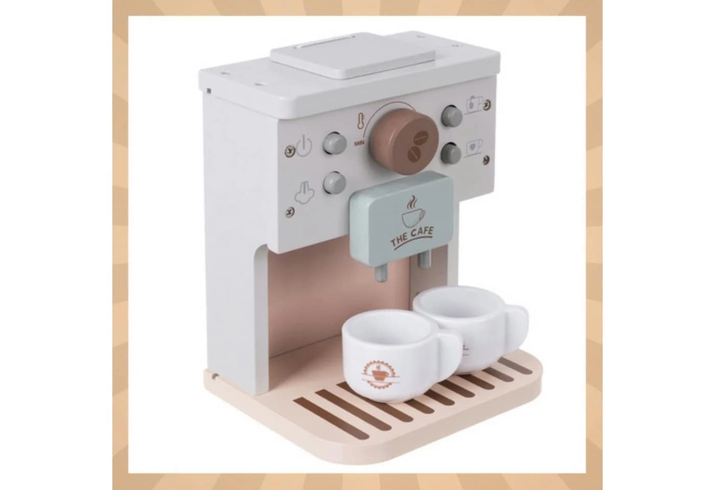KRUZZEL Kinder-Kaffeemaschine Holz Kinderküchenset ab 3 Jahren