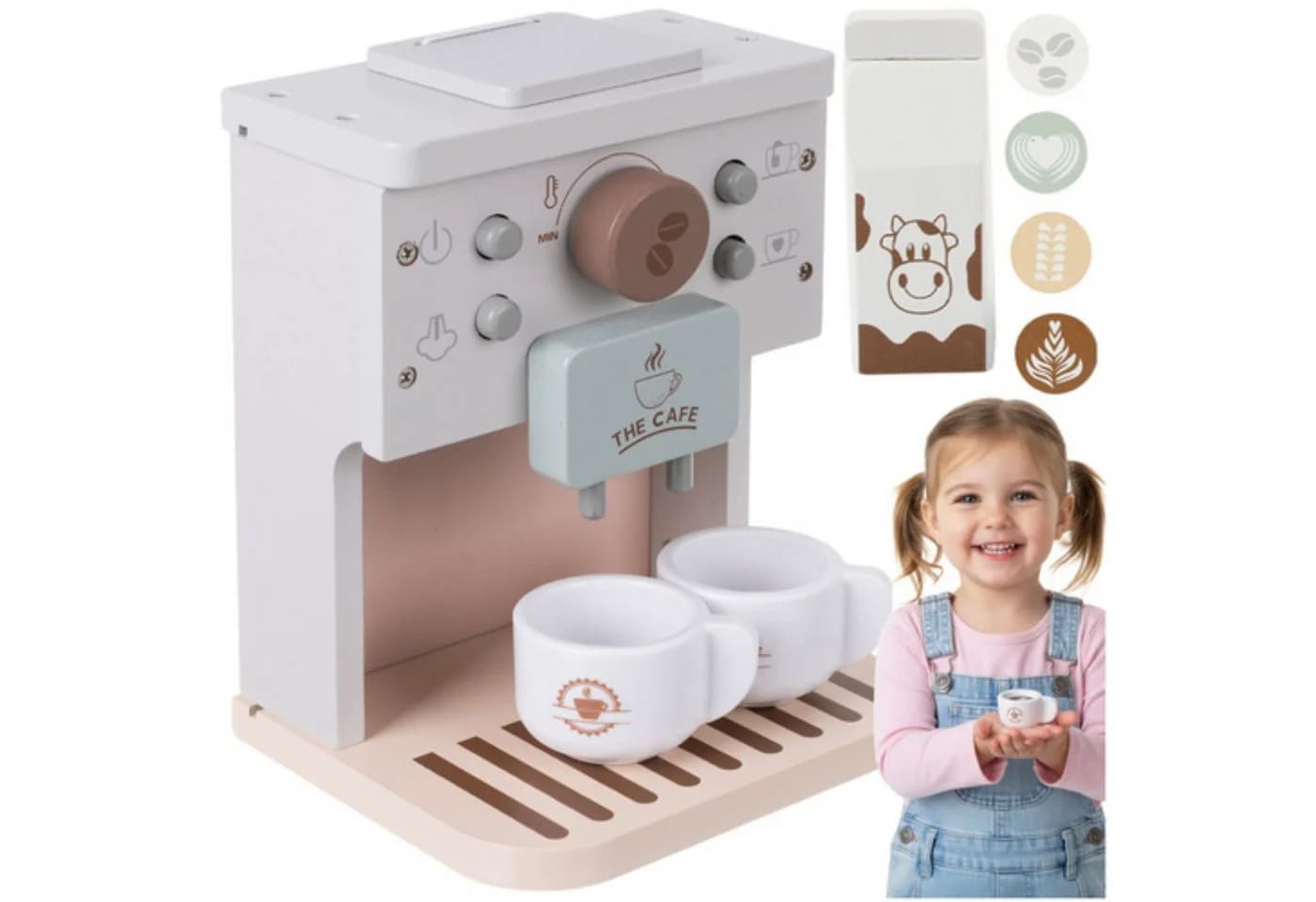 KRUZZEL Kinder-Kaffeemaschine Holz Kinderküchenset ab 3 Jahren - Bild 2