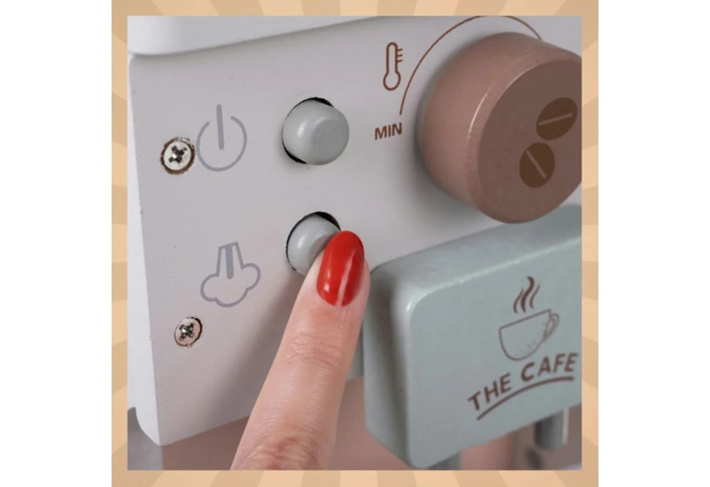 KRUZZEL Kinder-Kaffeemaschine Holz Kinderküchenset ab 3 Jahren - Bild 4