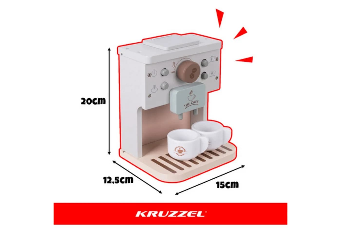 KRUZZEL Kinder-Kaffeemaschine Holz Kinderküchenset ab 3 Jahren - Bild 5