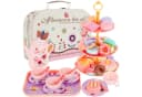 KRUZZEL Spielküche Teeservice Mädchen Koffer Set mit Tassen, Tellern, Keksen Bild 2