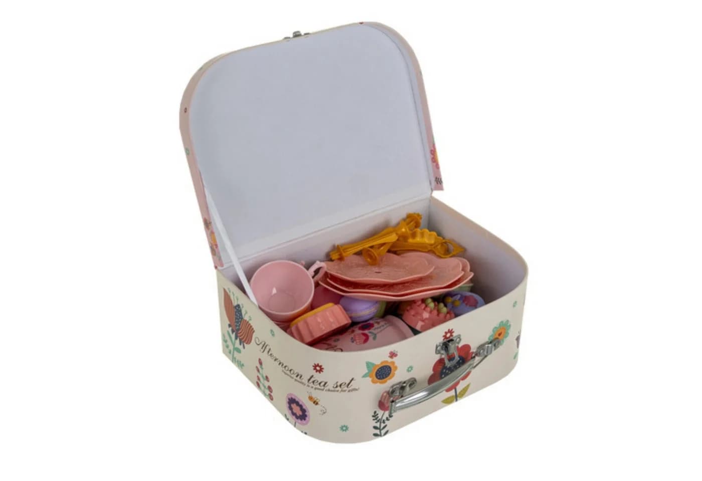 KRUZZEL Spielküche Teeservice Mädchen Koffer Set mit Tassen, Tellern, Keksen - Bild 5
