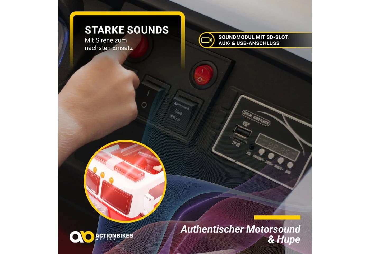 Kinder-Elektro-Feuerwehrauto - Action-Spielzeug für kleine Feuerwehrmänner - Bild 5