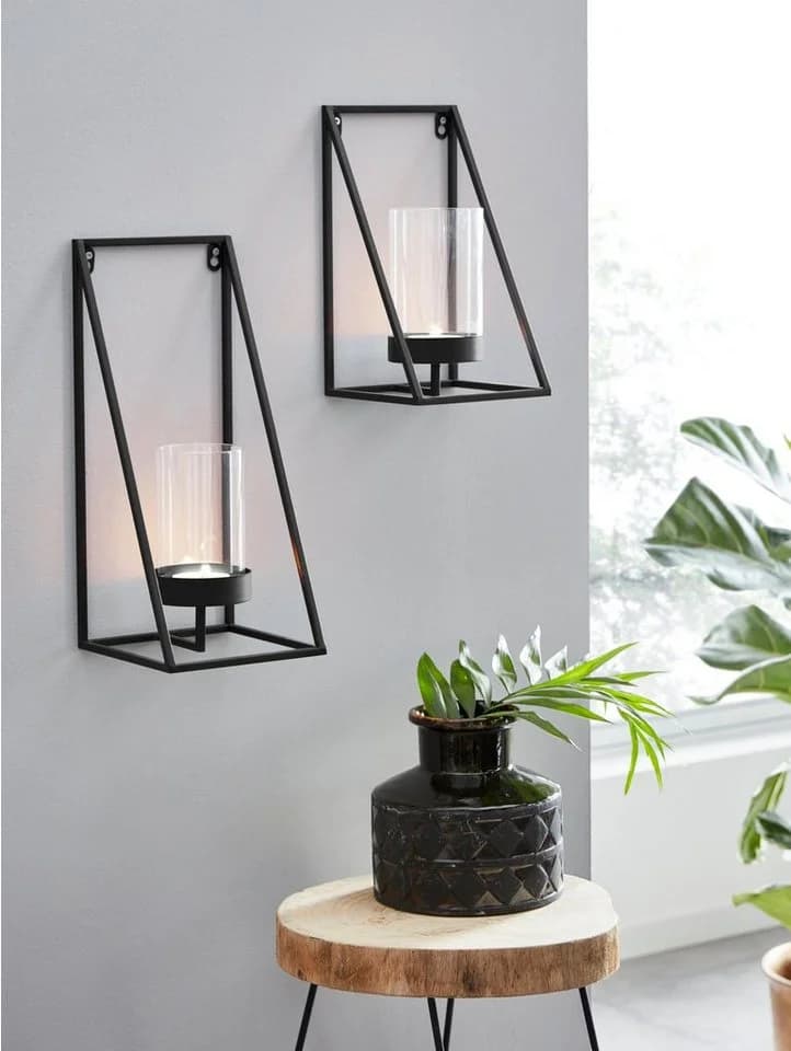 OTTO HOME Wandkerzenhalter Industrial Candleholder Schwarz Metall - Bild 2