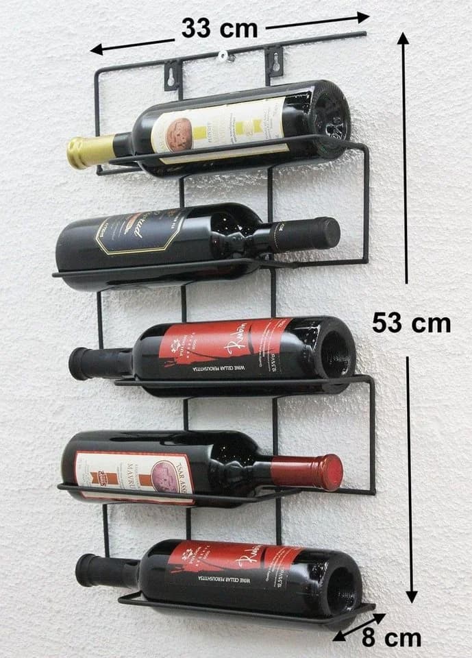 DanDiBo Weinregal Wand Metall Flaschenhalter Schwarz