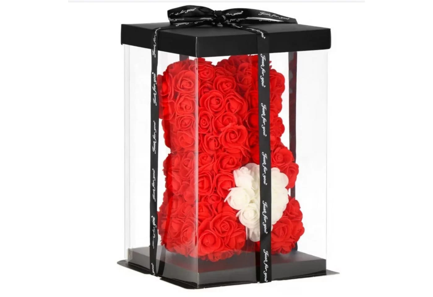 AMORE MIO LED Rosenbär Dekofigur Rot mit Geschenkbox - Bild 3