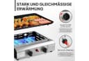 LALAHO Tischgasgrill 2 Brenner Edelstahl Schwarz/Rot Bild 1
