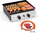 LALAHO Tischgasgrill 2 Brenner Edelstahl Schwarz/Rot Bild 2