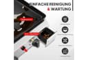 LALAHO Tischgasgrill 2 Brenner Edelstahl Schwarz/Rot Bild 5