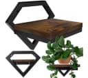 Ruhhy Wandregal Diamant Loft-Stil Schwarz Stahl MDF Bild 2