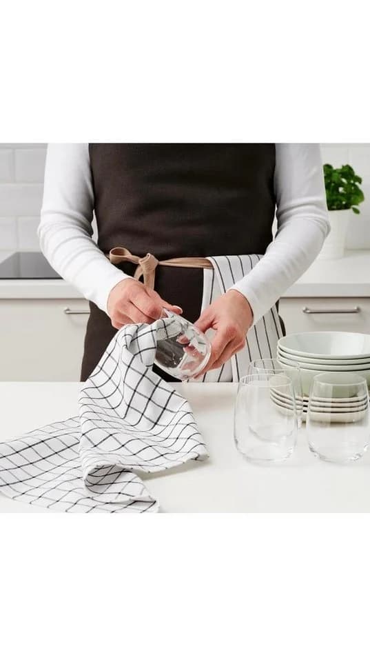 IKEA RINNIG Geschirrtuch Set 4-tlg. Baumwolle Gemustert