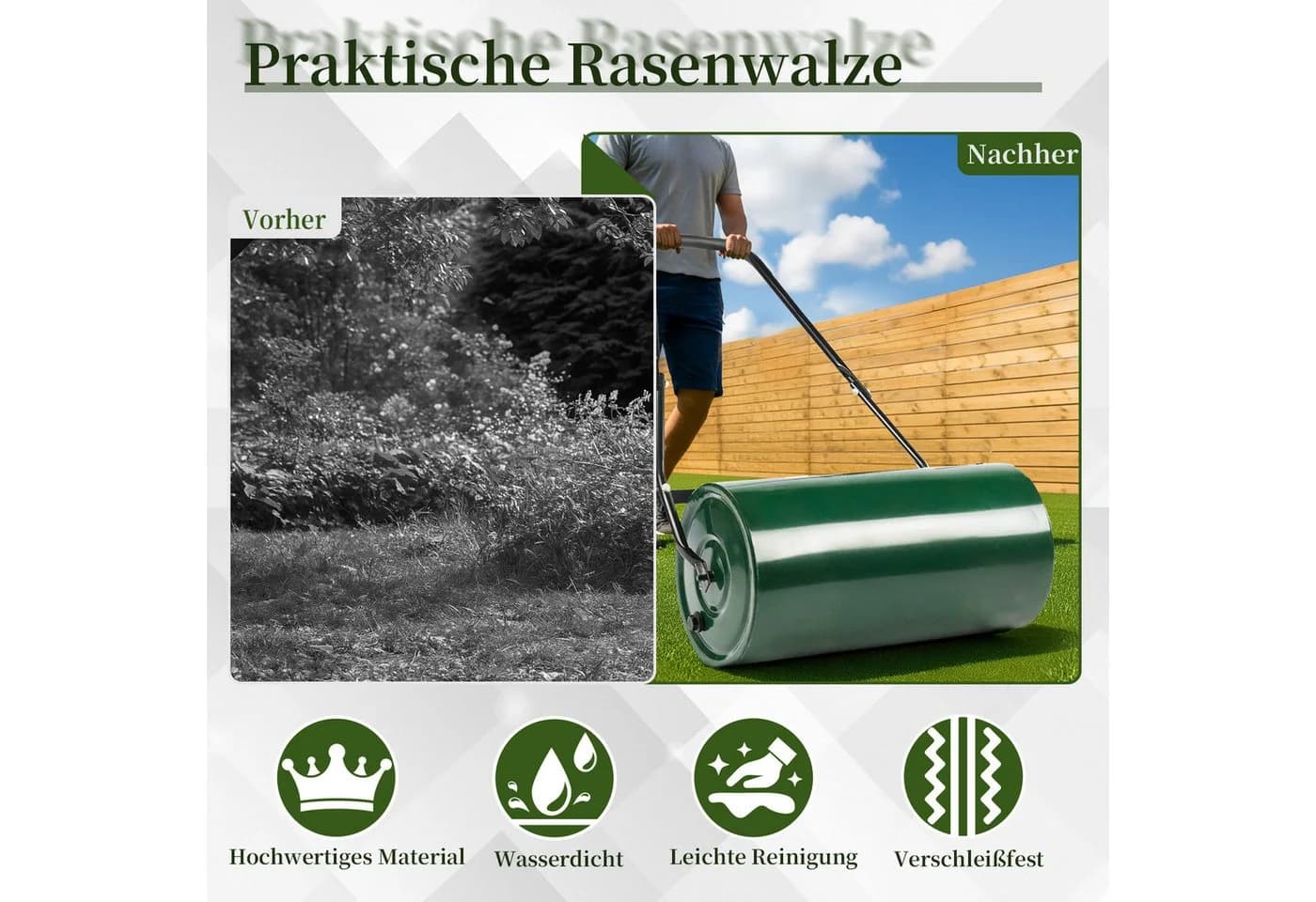 LALAHO Rasenwalze 60 cm Stahl Befüllbar - Bild 3