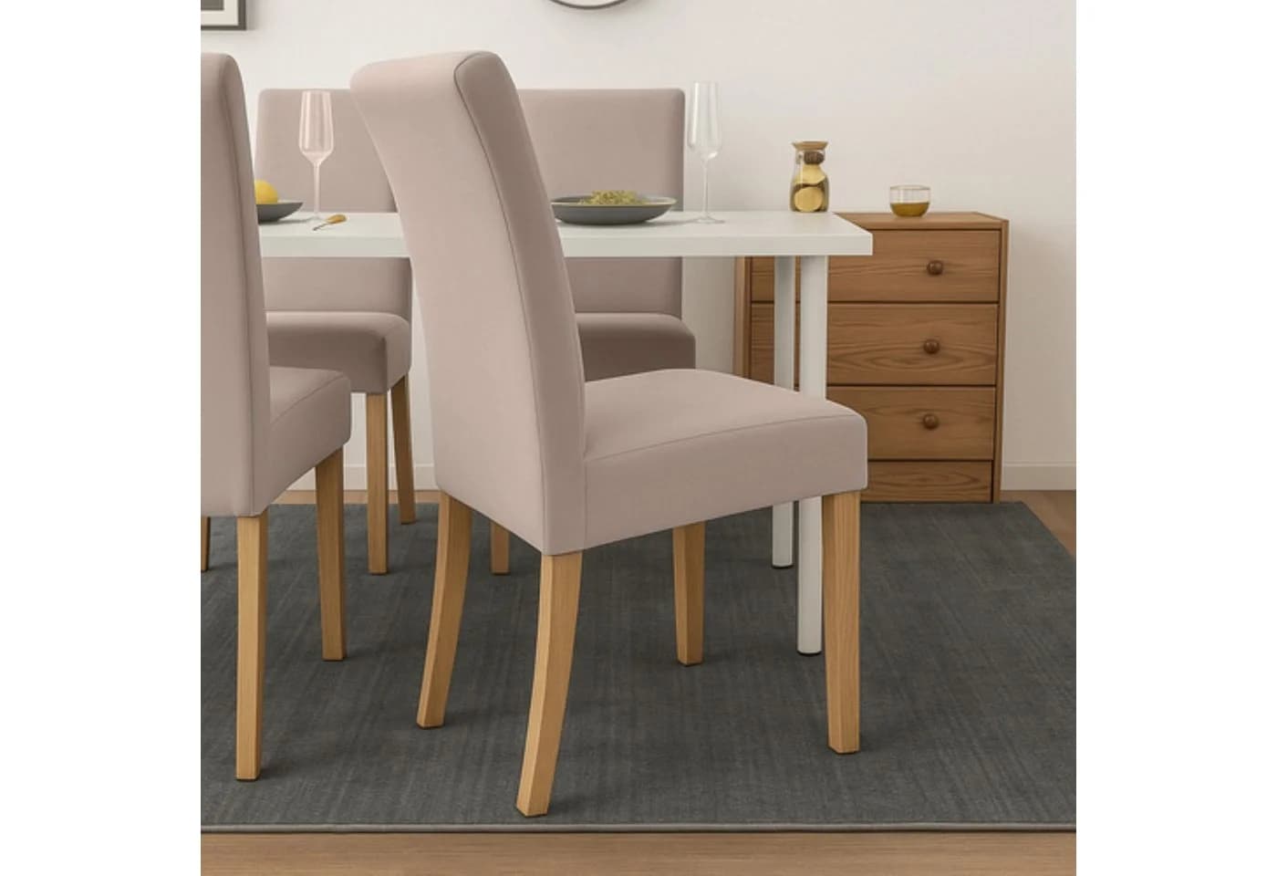 Ruhhy Stuhlhusse 6er-Set Beige Elastisch Universal - Bild 4