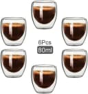 LA CUTE 6er Set Doppelwandige Glastassen 80ml Transparent Bild 1