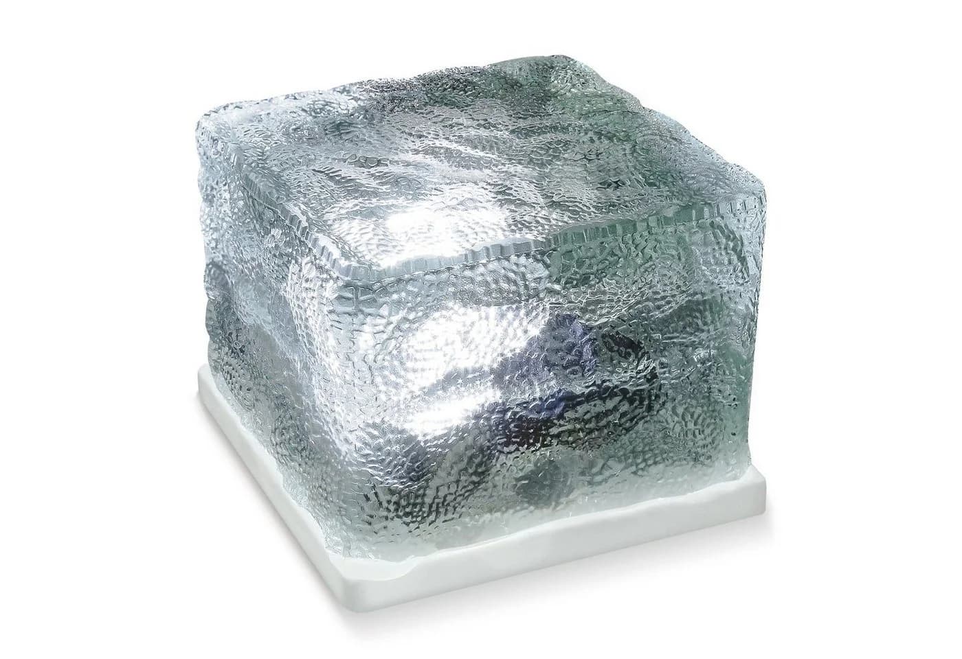 EAXUS LED Solarleuchte Eiswürfel Transparent/Weiß