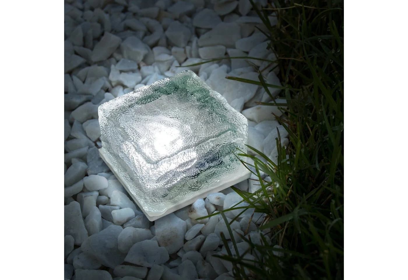 EAXUS LED Solarleuchte Eiswürfel Transparent/Weiß - Bild 4