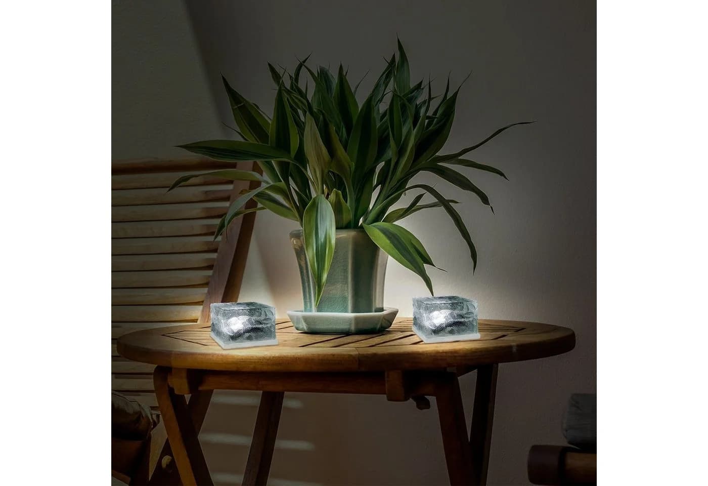 EAXUS LED Solarleuchte Eiswürfel Transparent/Weiß - Bild 5