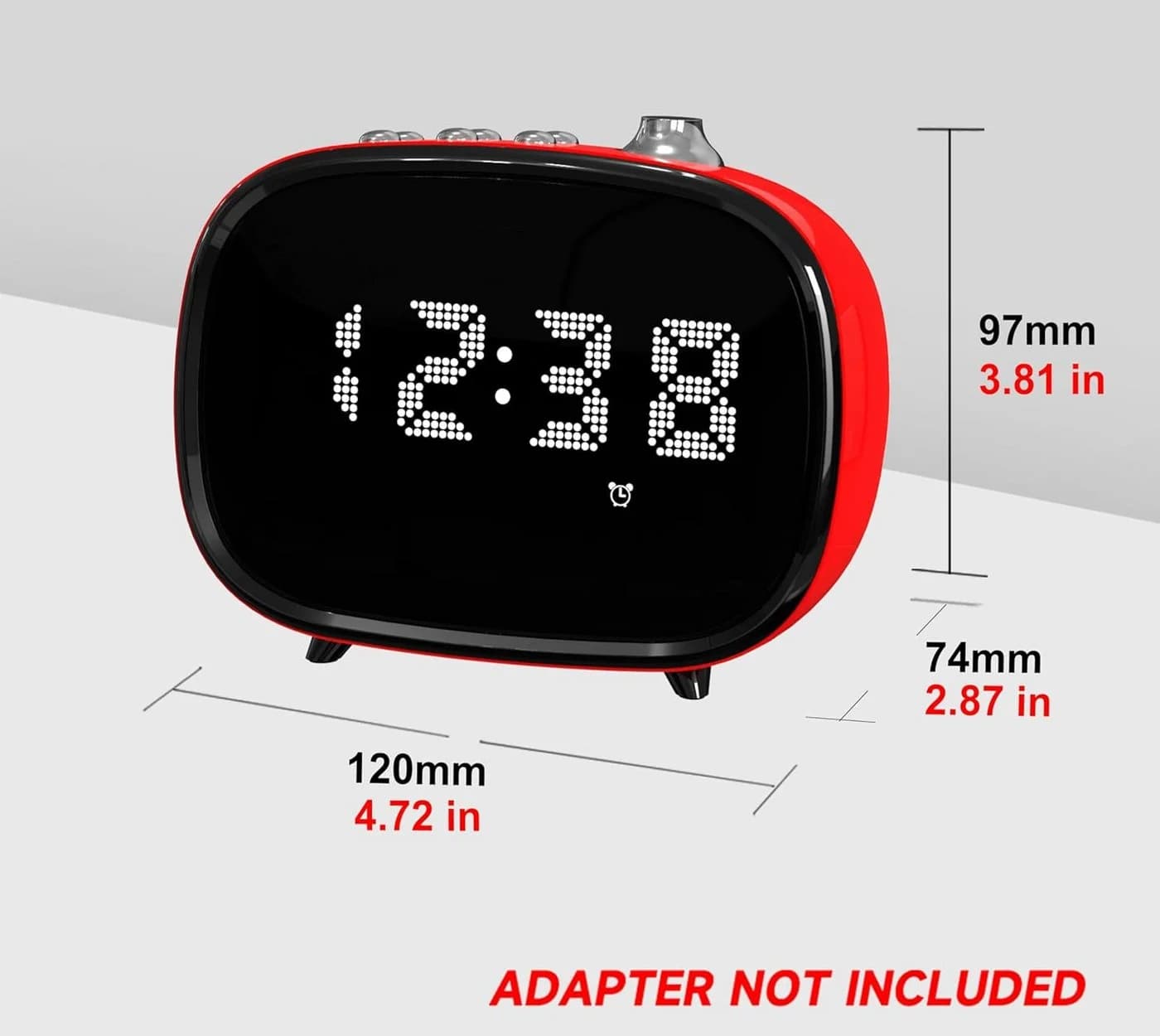 iTOMA Radiowecker Retro Bluetooth LED mit FM-Radio und Dual-Alarm - Bild 3