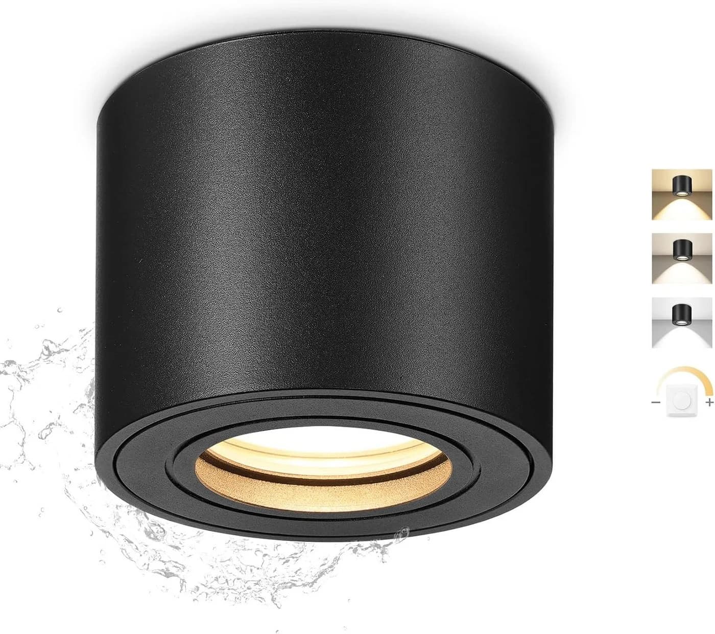 LaCute LED Aufbauspot dimmbar 5W 500lm 3CCT Schwarz - Bild 2