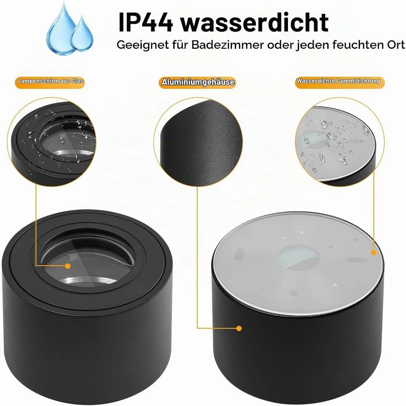 LaCute LED Aufbauspot dimmbar 5W 500lm 3CCT Schwarz - Bild 4
