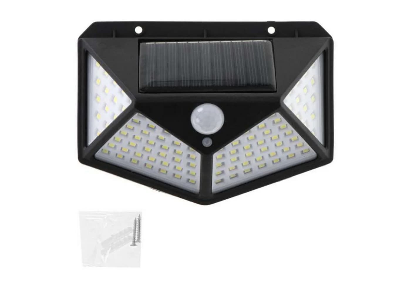 Ikonka LED Solarleuchte Außenwandleuchte 100 LEDs Schwarz