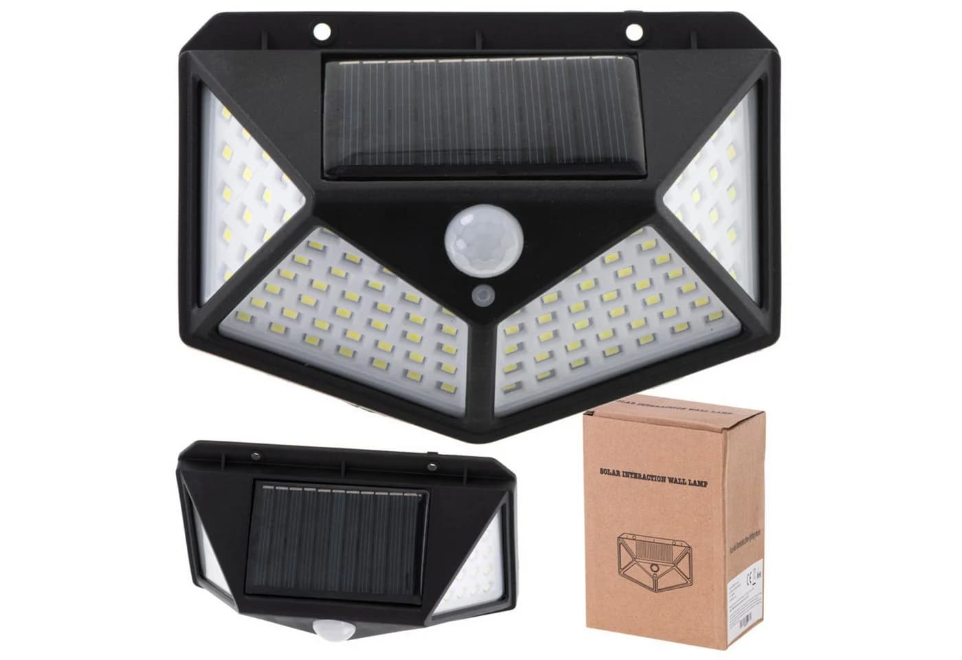 Ikonka LED Solarleuchte Außenwandleuchte 100 LEDs Schwarz - Bild 2