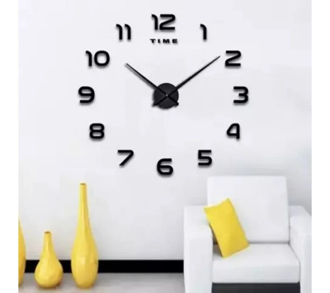 Ruhhy Wanduhr LOFT DIY Schwarz 60-130cm Geräuschlos - Bild 2