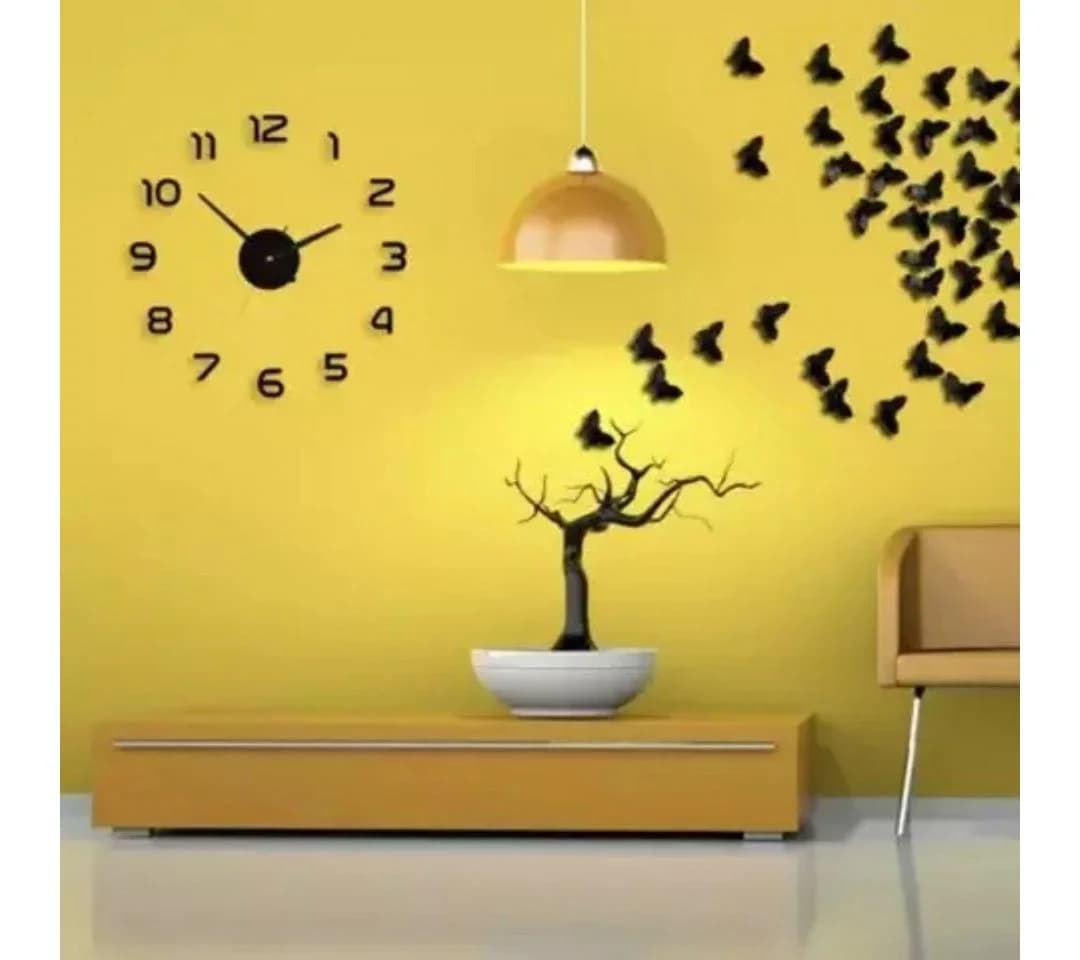 Ruhhy Wanduhr LOFT DIY Schwarz 60-130cm Geräuschlos - Bild 4