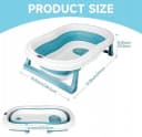 LA CUTE Babybadewanne Faltbare mit Thermometer und Sitz Blau/Rosa/Weiß Bild 1
