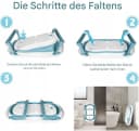 LA CUTE Babybadewanne Faltbare mit Thermometer und Sitz Blau/Rosa/Weiß Bild 3