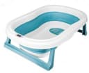 LA CUTE Babybadewanne Faltbare mit Thermometer und Sitz Blau/Rosa/Weiß Bild 5