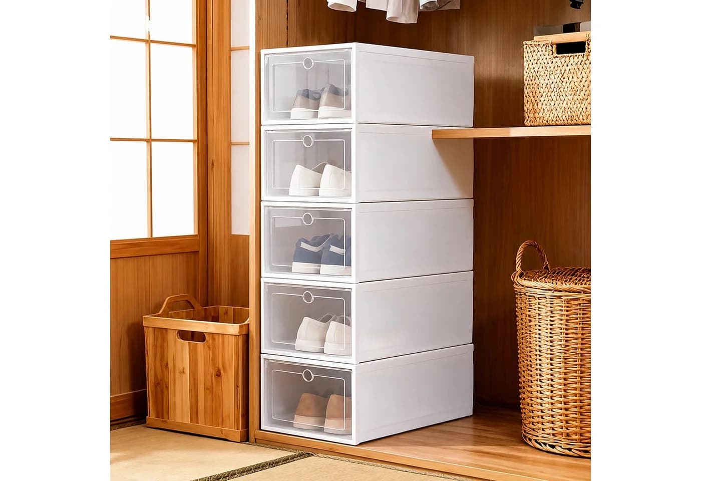 Realb2b Schuhbox Organizer 12er-Set Weiß Kunststoff - Bild 4