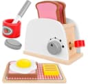 KRUZZEL Kinder-Toaster Holz-Toaster mit Zubehör: Kinderküchen-Spielset Bild 2
