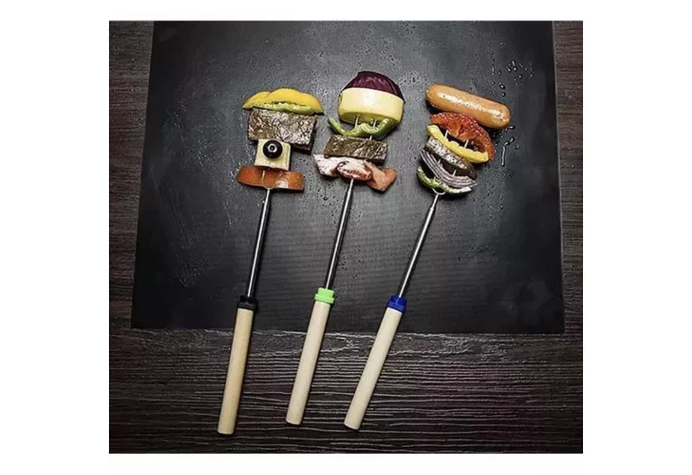 Ruhhy Backmatte Premium BBQ Antihaft-Grill- und Backmatten-Set 3-teilig Schwarz