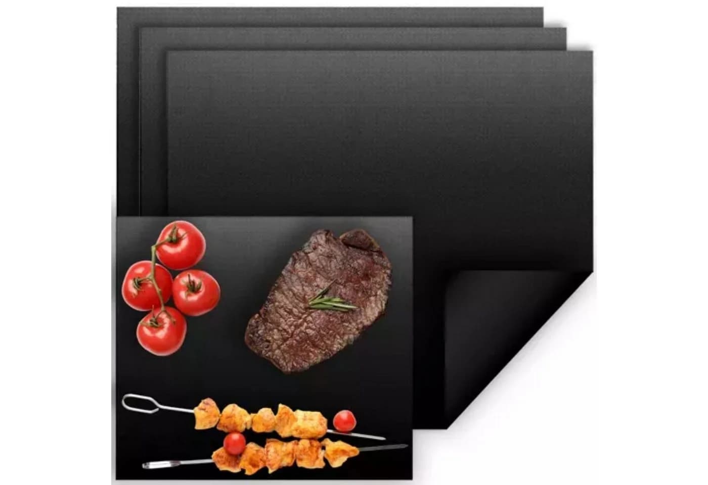 Ruhhy Backmatte Premium BBQ Antihaft-Grill- und Backmatten-Set 3-teilig Schwarz - Bild 2