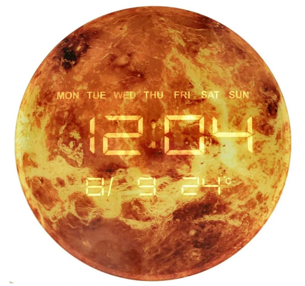 Ikonka Wanduhr Planet Mars LED-Display 32 cm - Bild 2