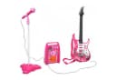 KRUZZEL Spiel-Gitarre Kinder E-Gitarre Set Rosa mit Verstärker Bild 1
