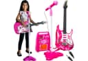 KRUZZEL Spiel-Gitarre Kinder E-Gitarre Set Rosa mit Verstärker Bild 2