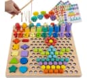 KRUZZEL Lernspielzeug Perlen Mosaik Holzpuzzle Bunt Bild 2