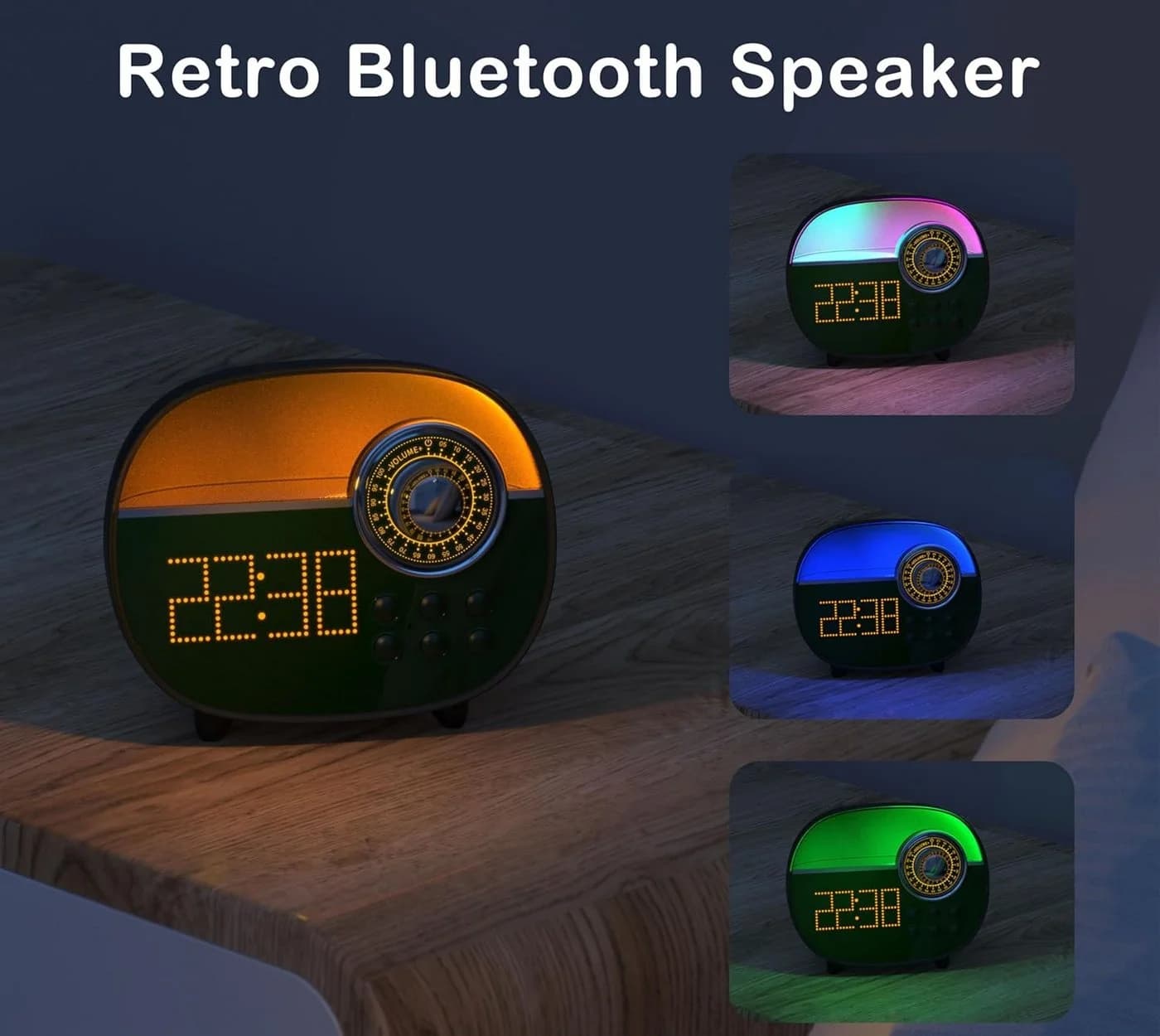 iTOMA Retro-Wecker Grün Bluetooth UKW-Radio Nachtlicht - Bild 5