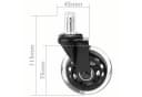 Realb2b Stuhlrolle 5x Gummirad für Bürostuhl Gaming-Stuhl, 75 mm, 12 mm Vorbau, robust Bild 3