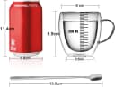 LIBWYS Doppelwandige Kaffeetassen aus Glas 4x250 ml mit Griff und Löffel Bild 4