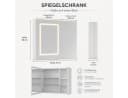 Simurq Spiegelschrank Bad 70cm Weiß LED Beleuchtung Bild 1