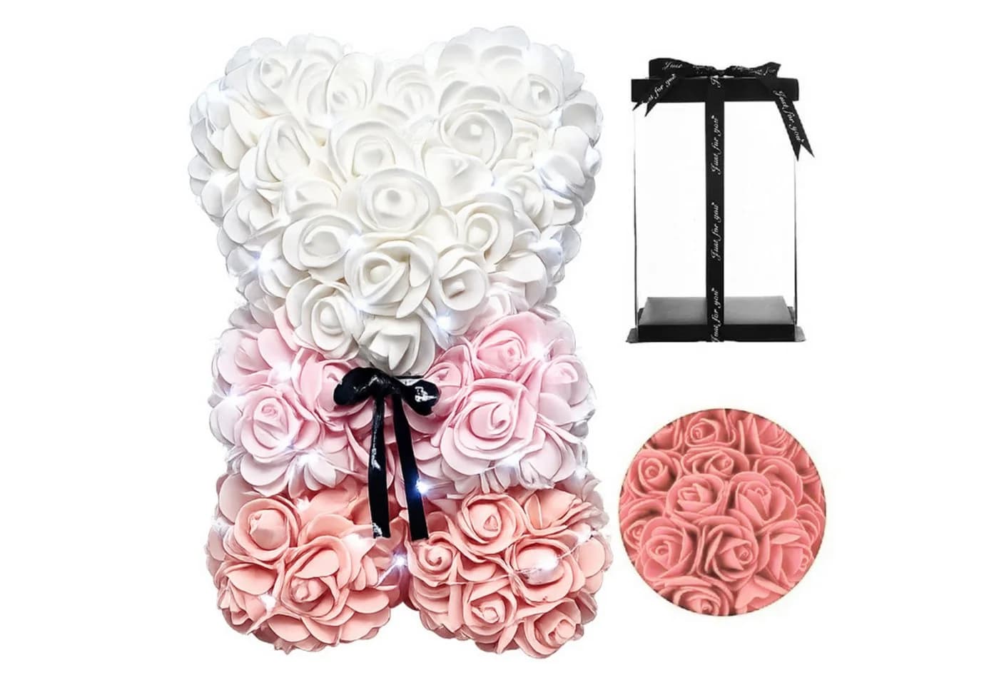 AMORE MIO LED Rosenbär Dekoobjekt Rosa mit Licht - Bild 2