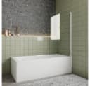 Duschparadies Duschwand 140cm anthrazitweiß Glas Aufsatz Duschabtrennung Badewanne Trennwand Bild 2
