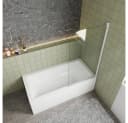 Duschparadies Duschwand 140cm anthrazitweiß Glas Aufsatz Duschabtrennung Badewanne Trennwand Bild 3