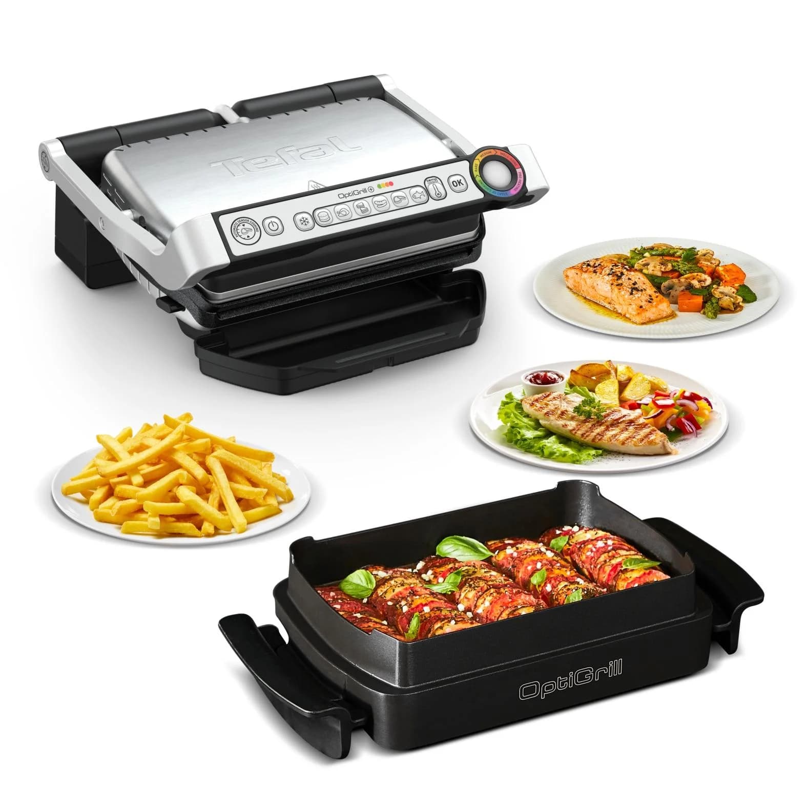 TEFAL GC714D OptiGrill Kontaktgrill Schwarz/Grau
