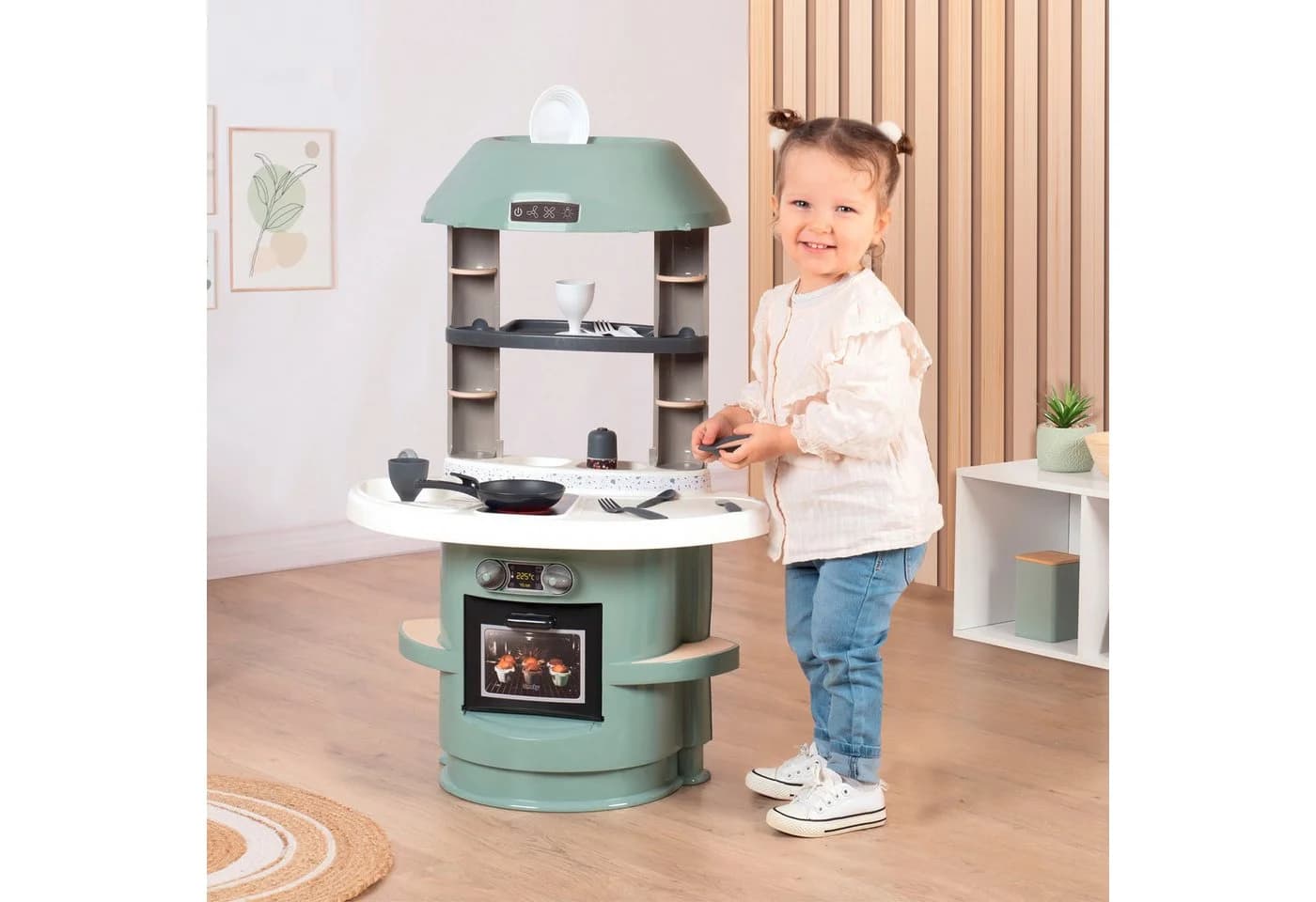 Smoby Spielküche Nova Grün mit Geräuschen und 13 Accessoires - Bild 4